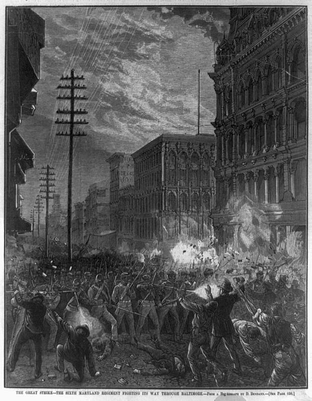 "The great strike—The Sixth Maryland Regiment fighting its way through Baltimore."