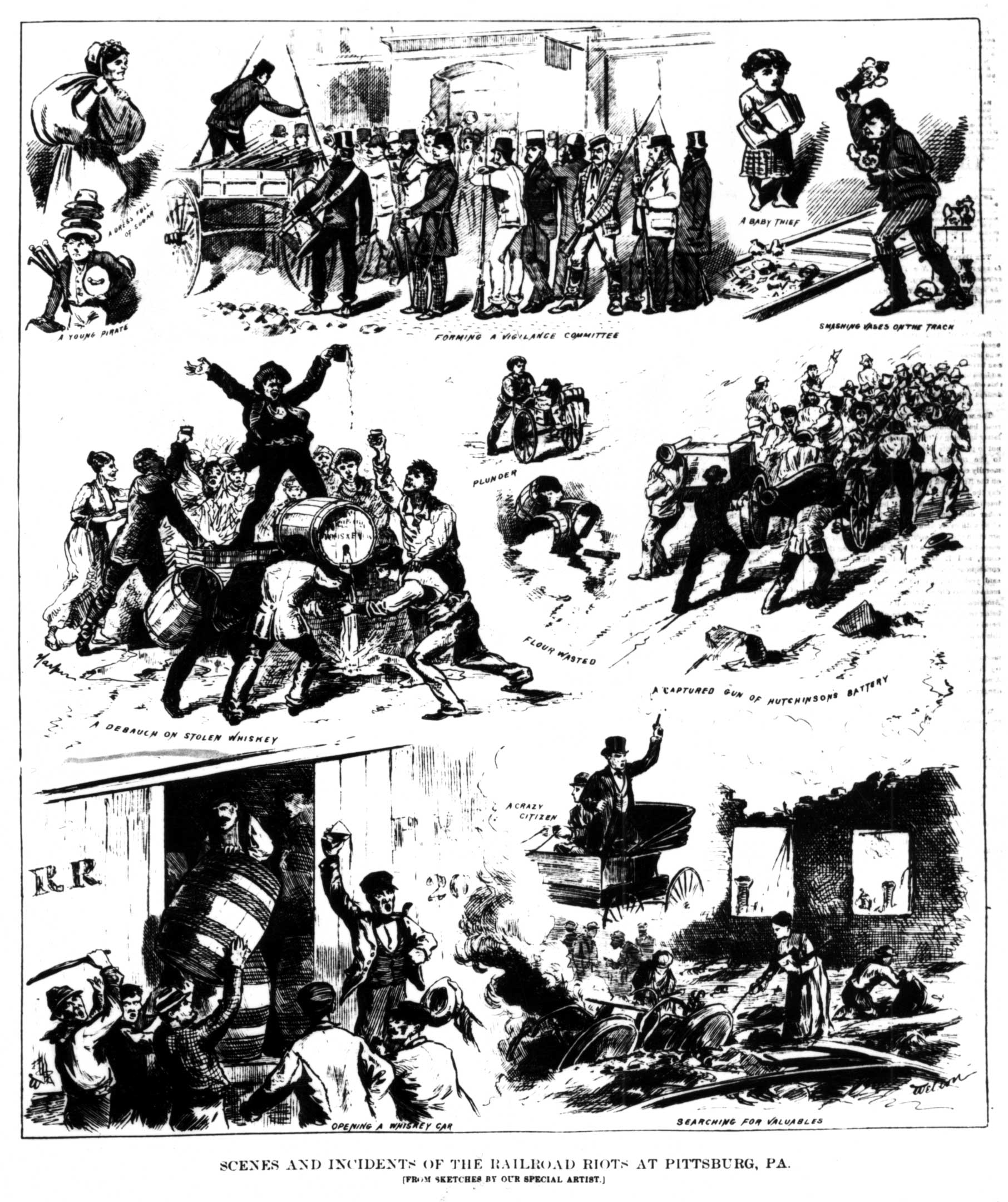 "Scenes and incidents of the railroad riots at Pittsburg, Pa."