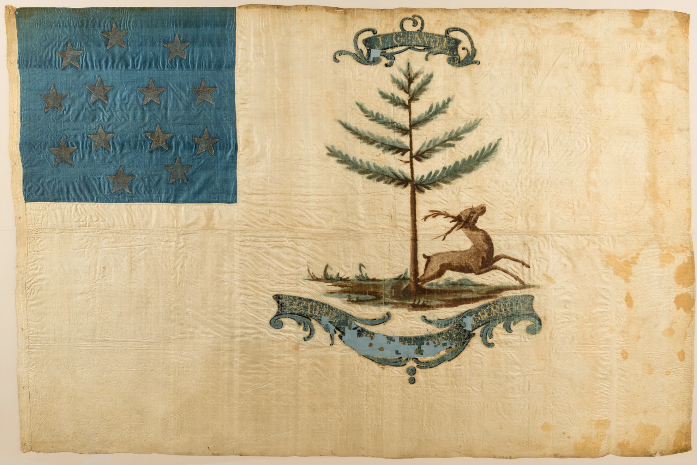 This flag was carried by Boston’s Black militia unit, one of three African American companies that served in the Continental Army.