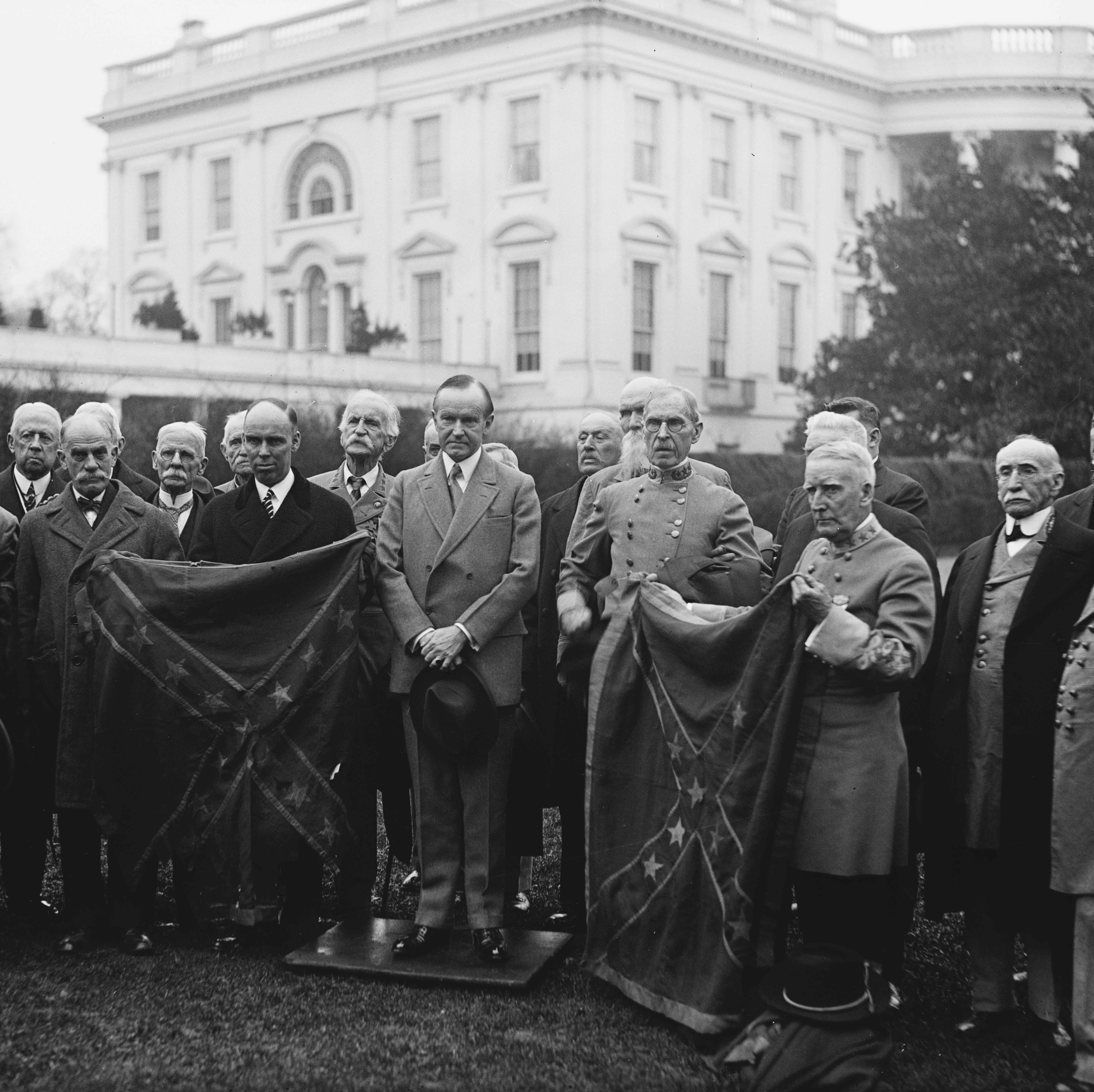 In a 1927 ceremony set in front of the Capitol and supervised by President Calvin Coolidge, battle flags that had been captured by northern troops during the Civil War were returned to aged Confederate veterans. Such rites of reconciliation obscured the repressive state of race relations in the South during the 1920s.