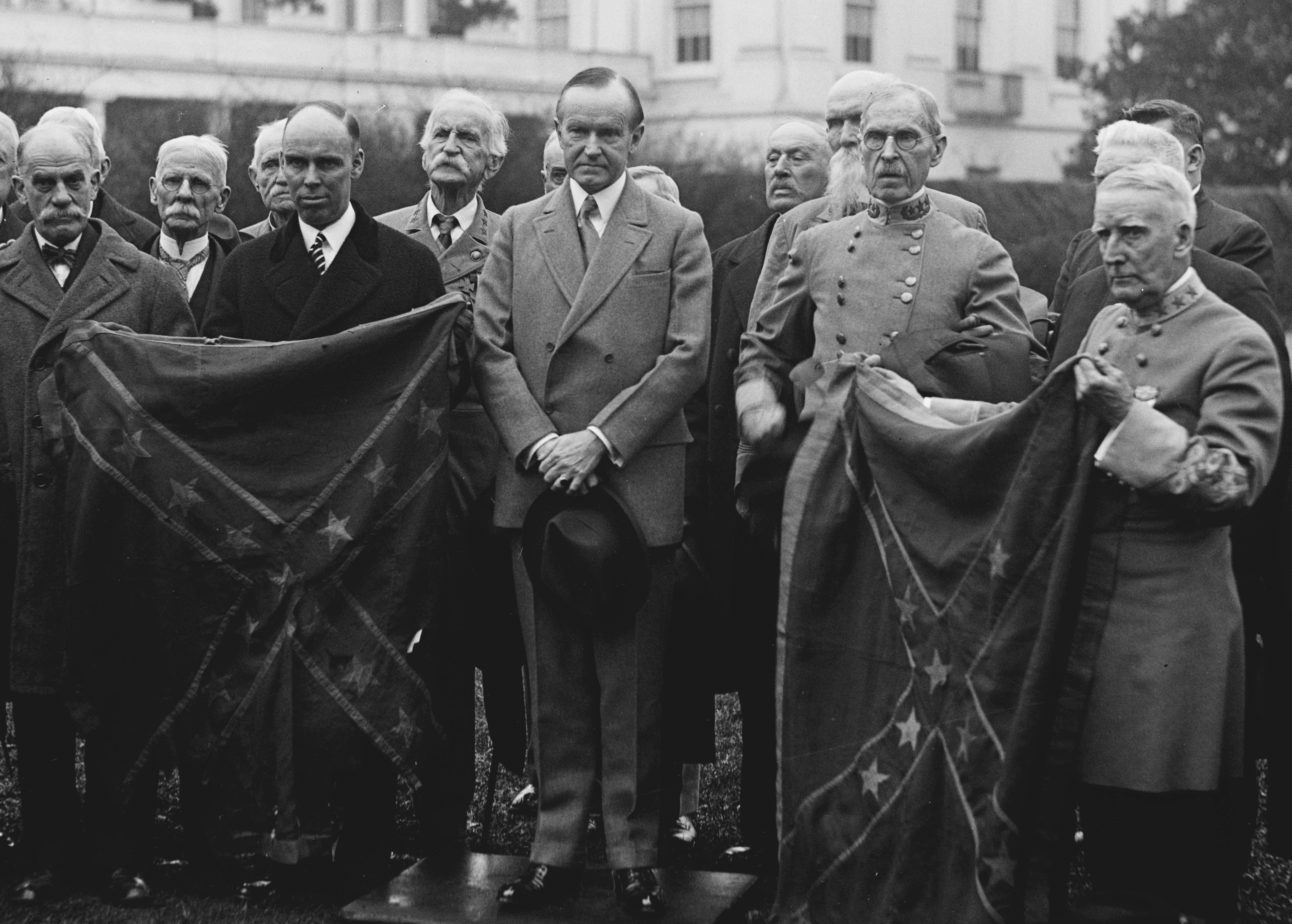 In a 1927 ceremony set in front of the Capitol and supervised by President Calvin Coolidge, battle flags that had been captured by northern troops during the Civil War were returned to aged Confederate veterans. Such rites of reconciliation obscured the repressive state of race relations in the South during the 1920s.