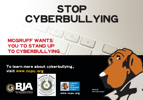 If social media greatly facilitated communication, it also abetted abuse—especially among younger users of digital media. Taking the seemingly age-old problem of physical and verbal intimidation and victimization among children and teenagers to new levels compared to “traditional” one-on-one bullying, by the 2010s cyberbullying via cellphones, computers, games, and other digital devices and platforms had become a pervasive issue, both in the United States and abroad. This poster distributed by a Texas district attorney was typical of school and law-enforcement attempts to raise public awareness about online abuse. Conducted online and usually anonymously, the extent of cyberbullying is difficult to determine, but by the close of the decade a federal study estimated that 16 percent of U.S. high school students had been “electronically bullied.”