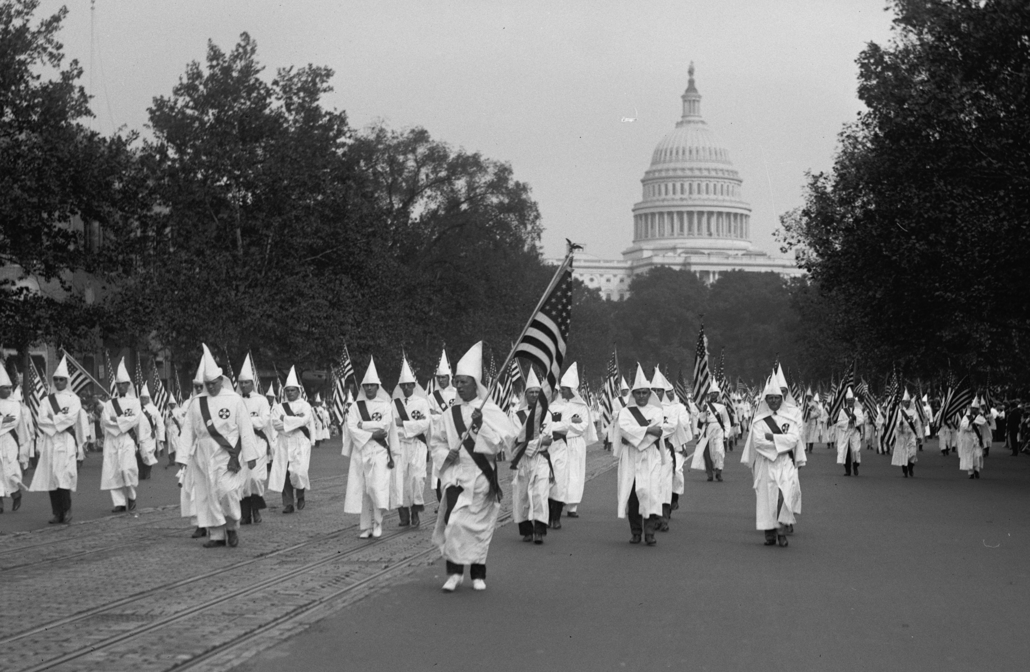 Forty thousand members of the Ku Klux Klan marched down Pennsylvania Avenue on September 13, 1926, one year&nbsp; after a similar march in the nation's capital. Organized to counter reports of faltering enrollment, the “konklave” succeeded in attracting national attention, but it marked the peak of Klan power in the 1920s.