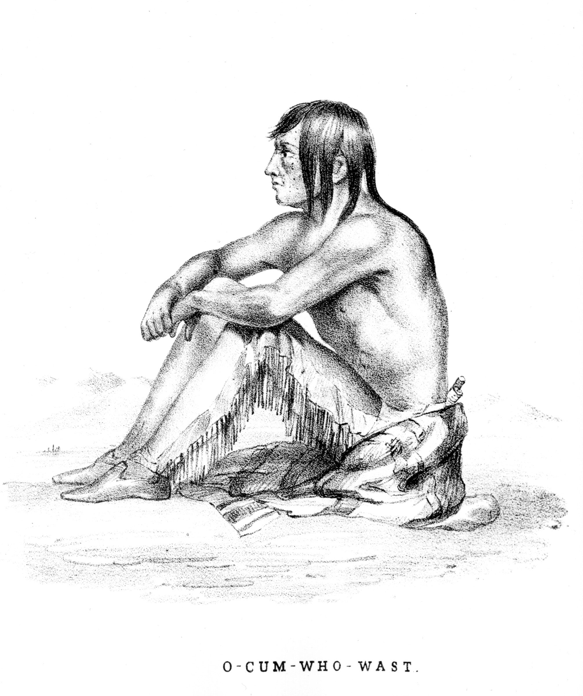 This 1846 sketch of the Tsitsistas (Cheyenne)&nbsp;chief by Lt. J. W. Abert was included in the officer’s official report.