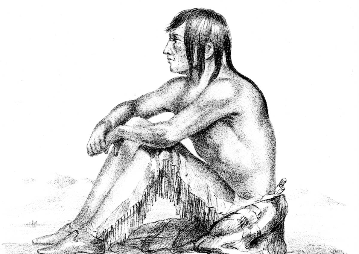 This 1846 sketch of the Tsitsistas (Cheyenne)&nbsp;chief by Lt. J. W. Abert was included in the officer’s official report.