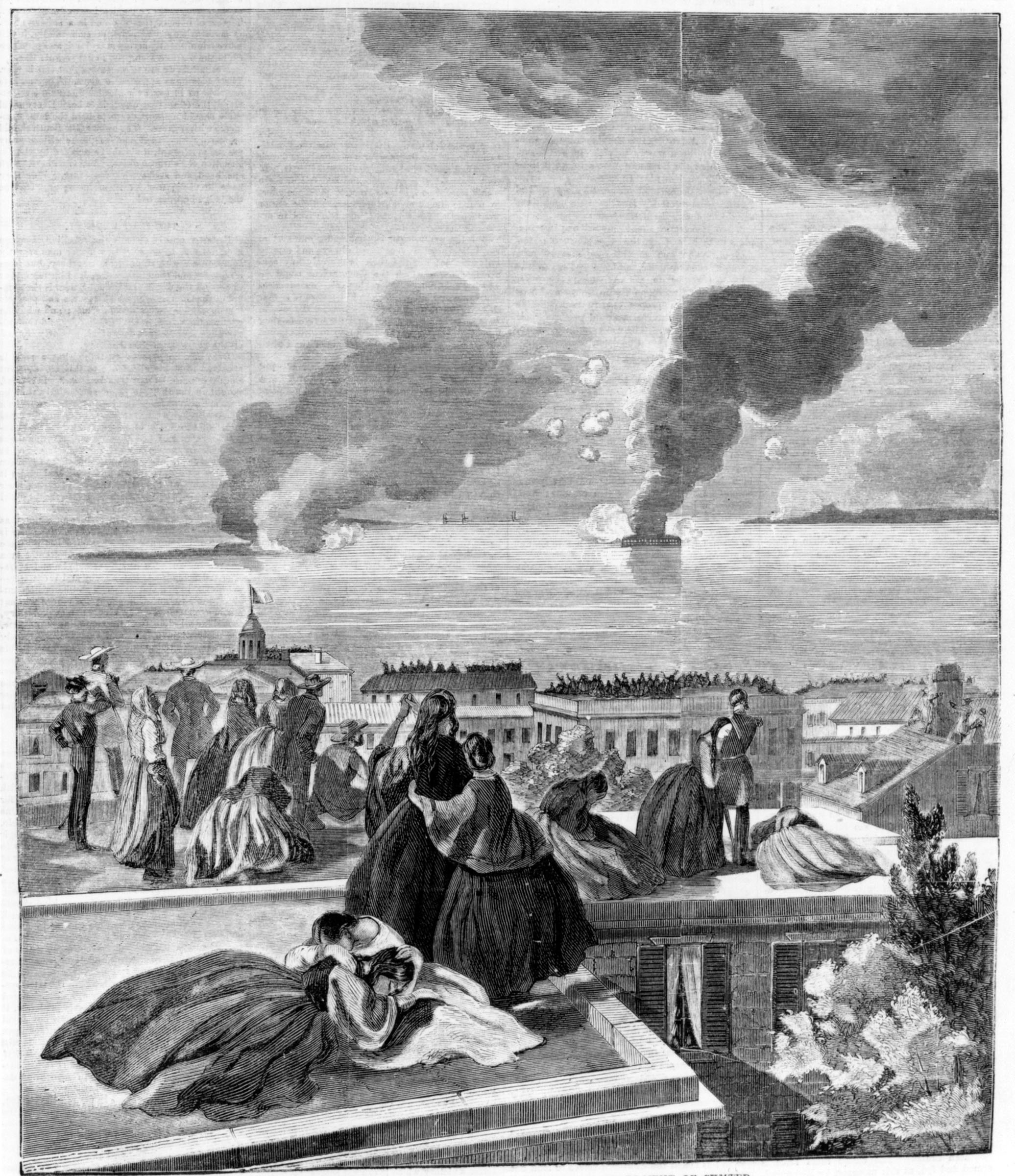 Residents of Charleston, South Carolina, watched the bombardment of Fort Sumter from the city’s rooftops on April 12, 1861.