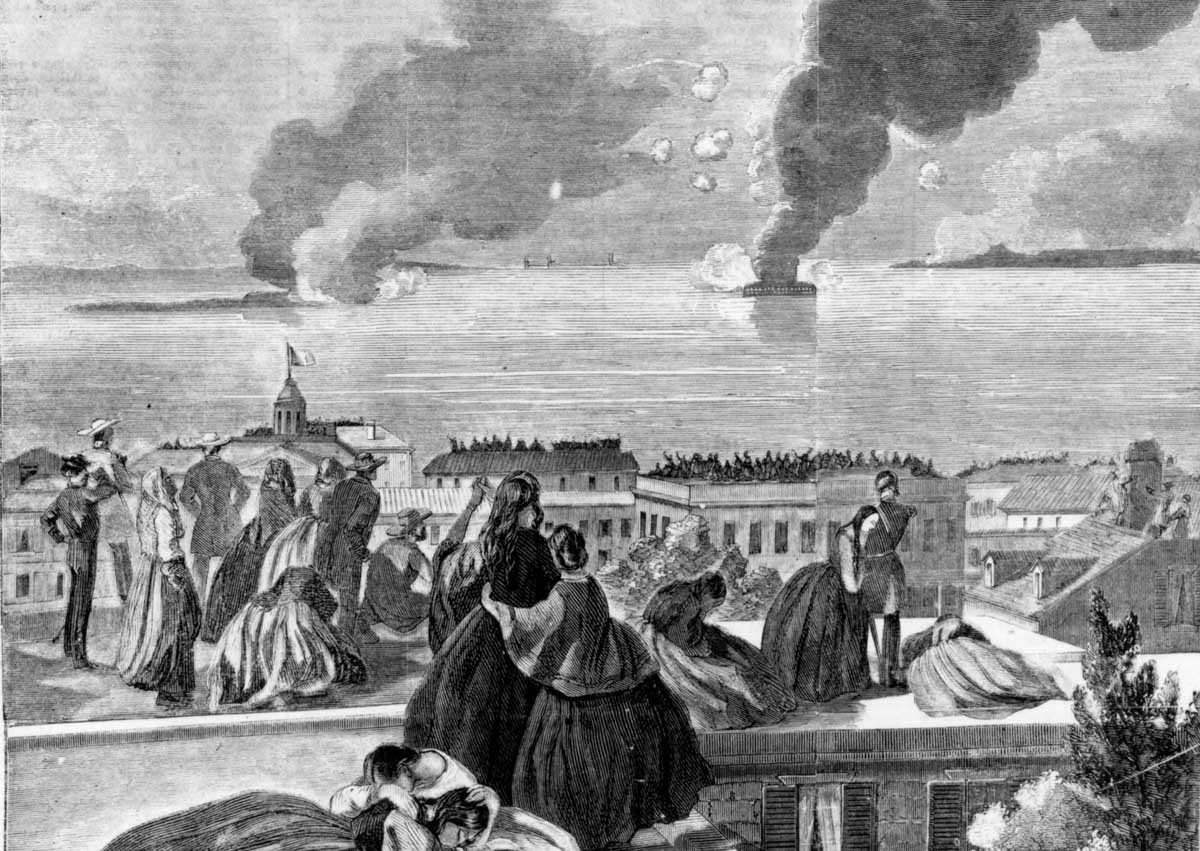 Residents of Charleston, South Carolina, watched the bombardment of Fort Sumter from the city’s rooftops on April 12, 1861.