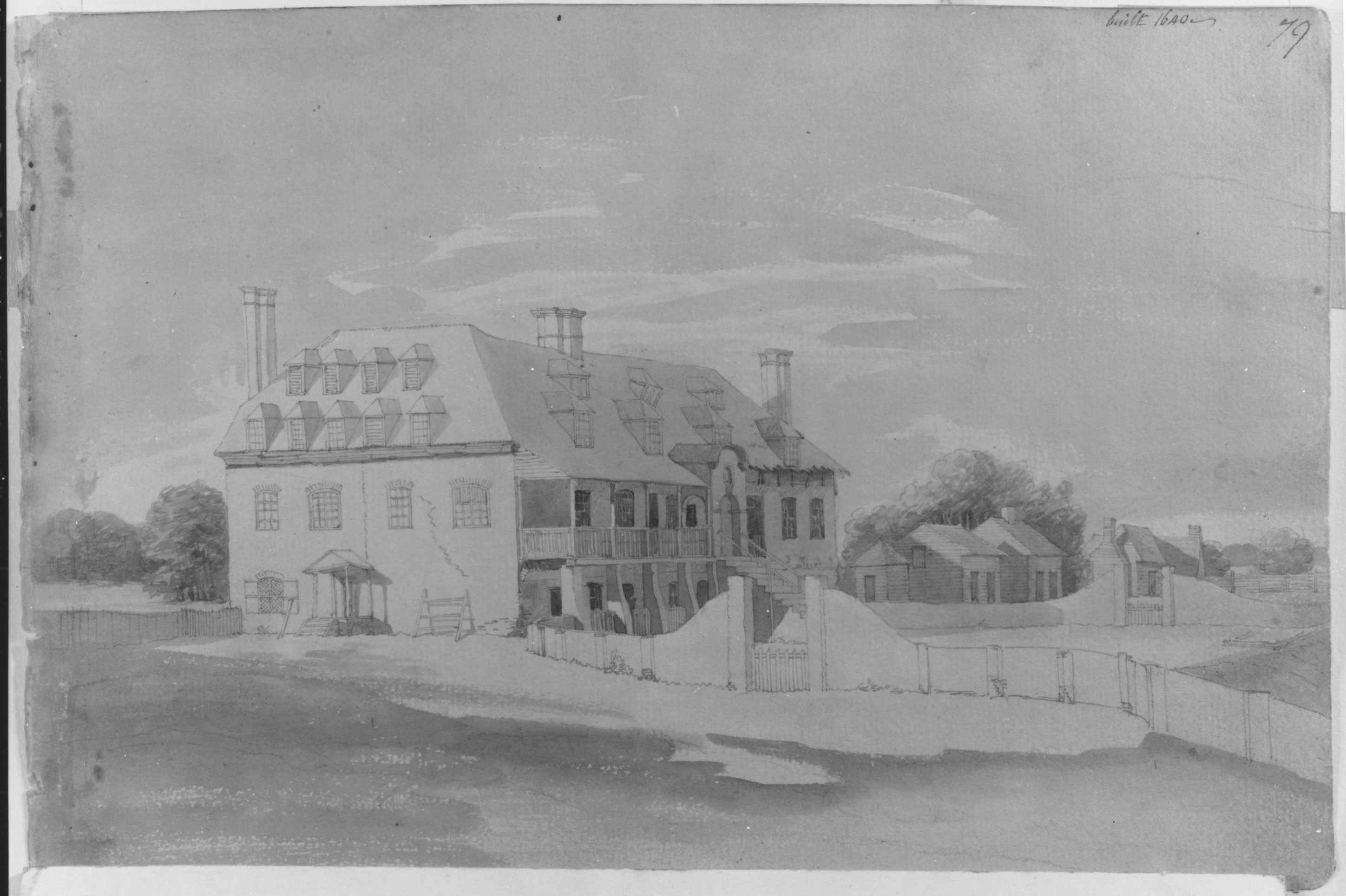 The architect Benjamin Latrobe sketched Virginia’s first great plantation house in 1796. At the time, the principal part of the house, built by Sir William Berkeley, was more than 147 years old.