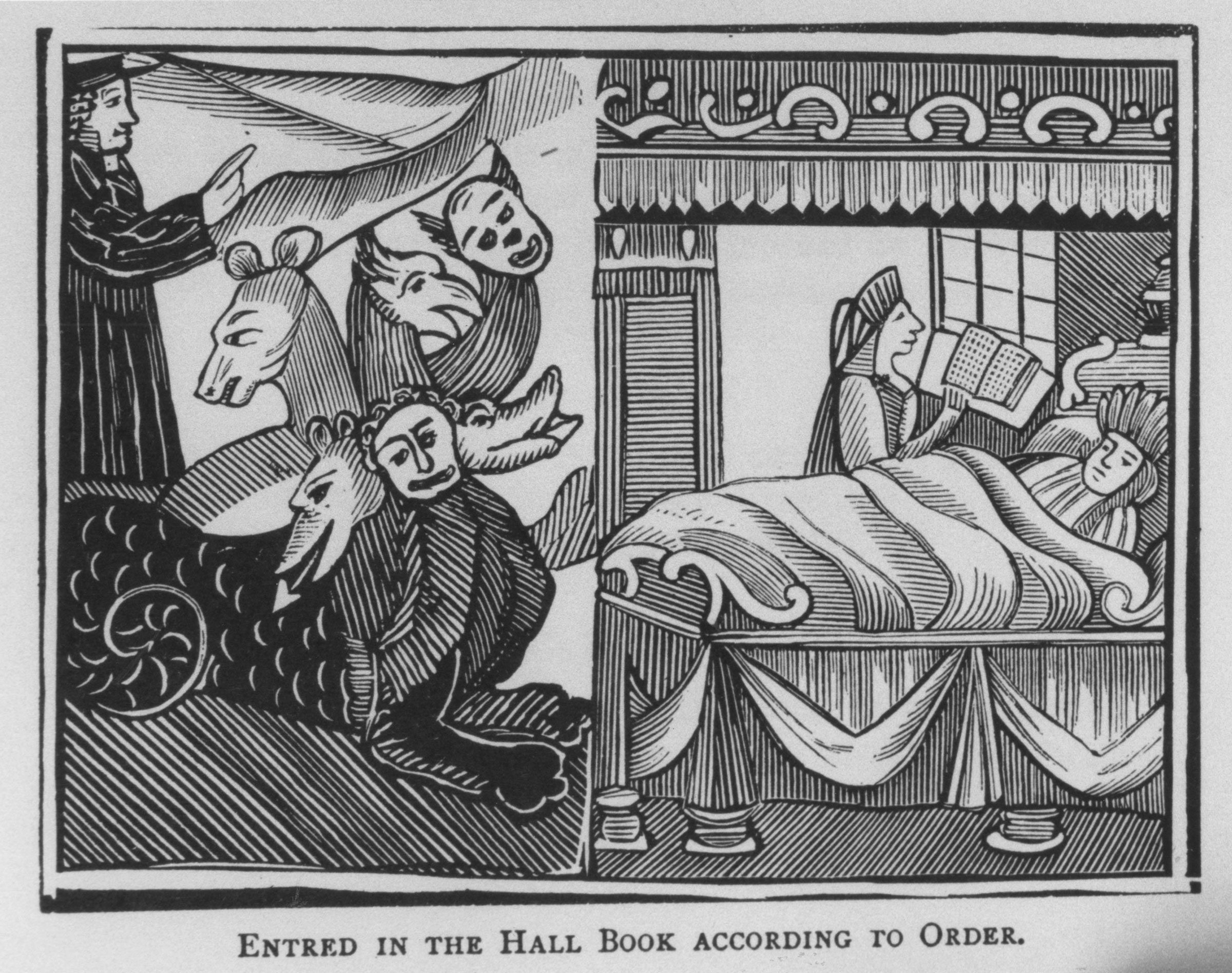 Women were accused, prosecuted, and occasionally executed for the crime of witchcraft in seventeenth-century New England. Although Anne Hutchinson was never accused outright of being a witch, the Puritan fathers interpreted the delivery of a stillborn and allegedly deformed infant to one of her female associates, Mary Dyer, in 1637 as the Devil’s work. This illustration from an eighteenth-century chapbook (a cheaply printed pamphlet) presents a “monstrous” birth as a sign of witchcraft.