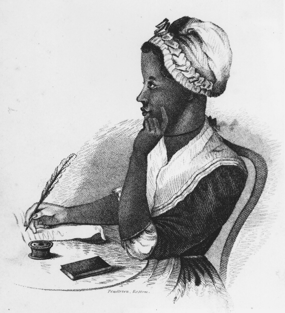 Born in 1754 in Africa, Wheatley was enslaved and transported to America, where she became the house servant of a Boston tailor. At the age of fourteen, she began to write poetry, and in 1773 she published a collection of her work in England. A year later, she was freed.