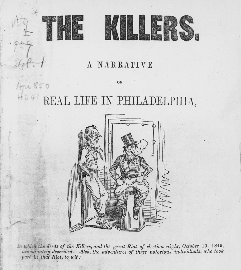 As master artisans’ supervision of their journeymen and apprentices dwindled, their former charges were freer to choose how to spend time away from the workshop. Some, like these two “Killers,” joined proliferating urban gangs. This is the cover of an 1850 novel that was based on the violent activities of a notorious Philadelphia gang of journeymen, laborers, and apprentices.