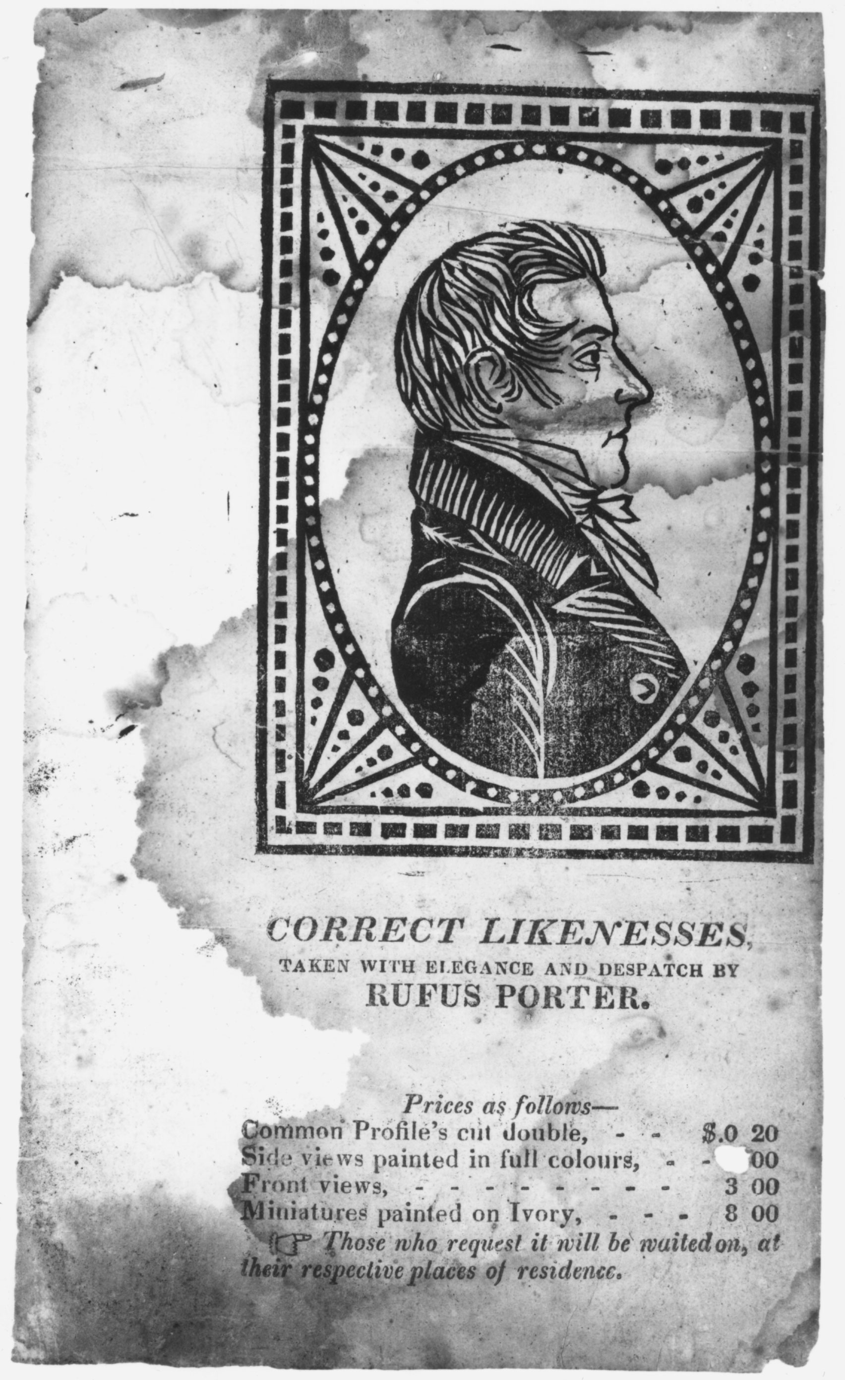 Itinerant portrait artists offered rural people reasonably priced portraits, using simplified techniques to render enough of a “correct likeness” to satisfy a client. Portraitists and other traveling tradesmen served as scouts for capital, introducing attractive goods and services to the countryside.