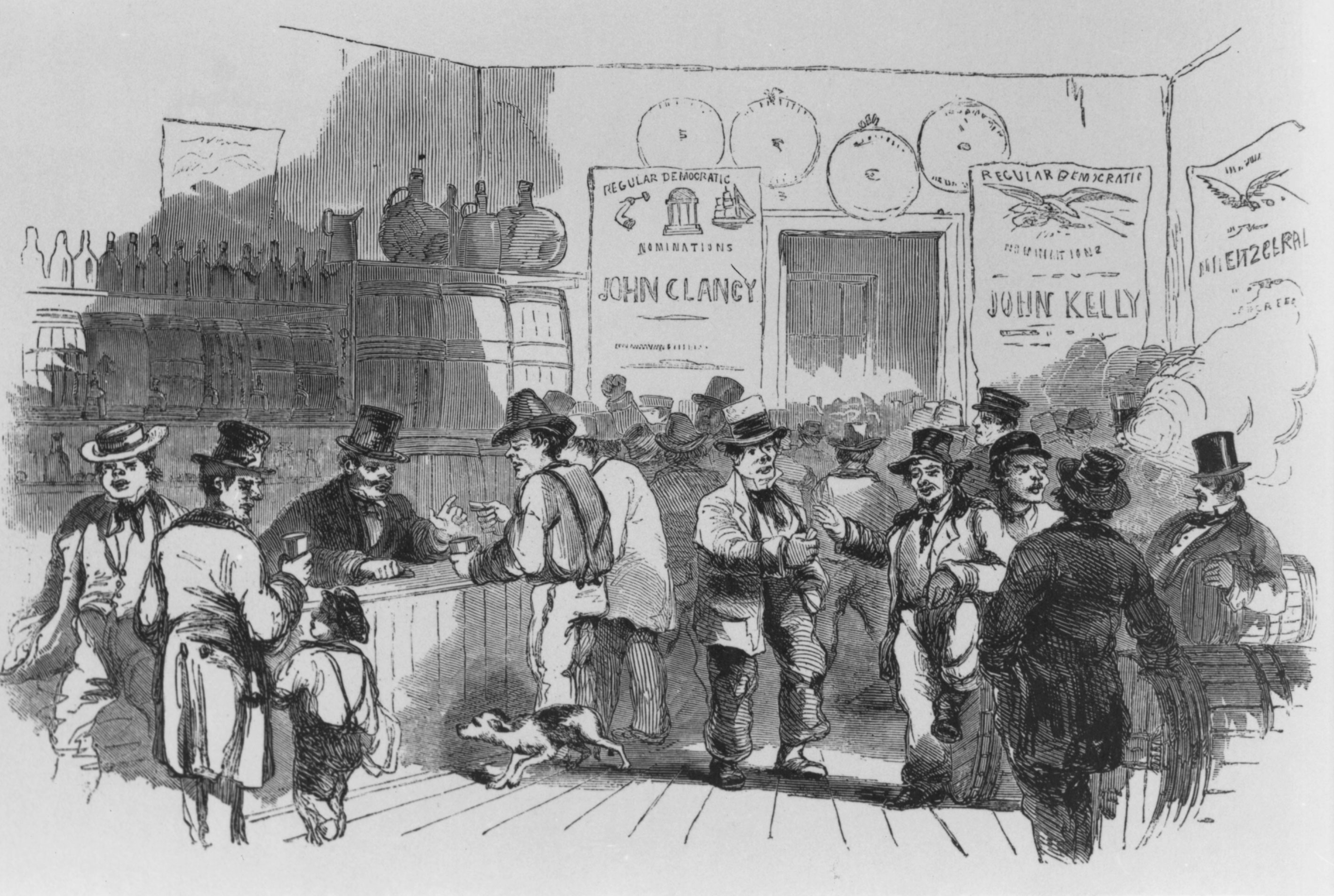 Evangelical reformers objected to the undisciplined and sometimes violent atmosphere of working-class saloons. But, as indicated in this 1858 engraving of a bar in the Irish “Five Points” section of New York, reformers’ concern involved more than the excesses of public drinking. The saloons were the organizing centers for the reformers’ rivals, urban political machines like New York’s Tammany Hall.