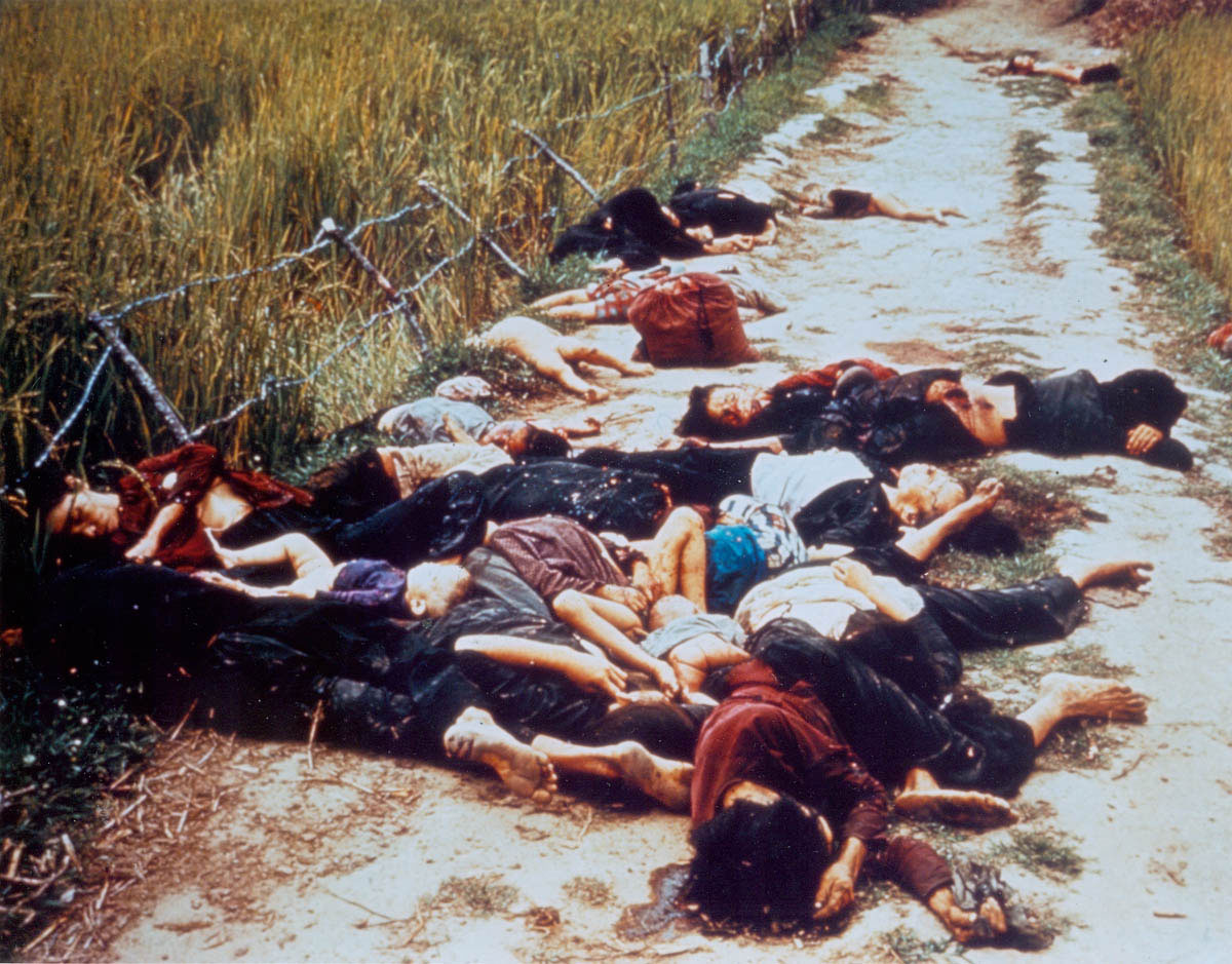 This picture was one of several taken in Quang Ngai province on March 16, 1968, by an Army photographer that appeared in <em>Life Magazine </em>in late 1969; until that fall, the massacre had been covered up by Army personnel. The incident played a role in turning Americans against the war in Vietnam.