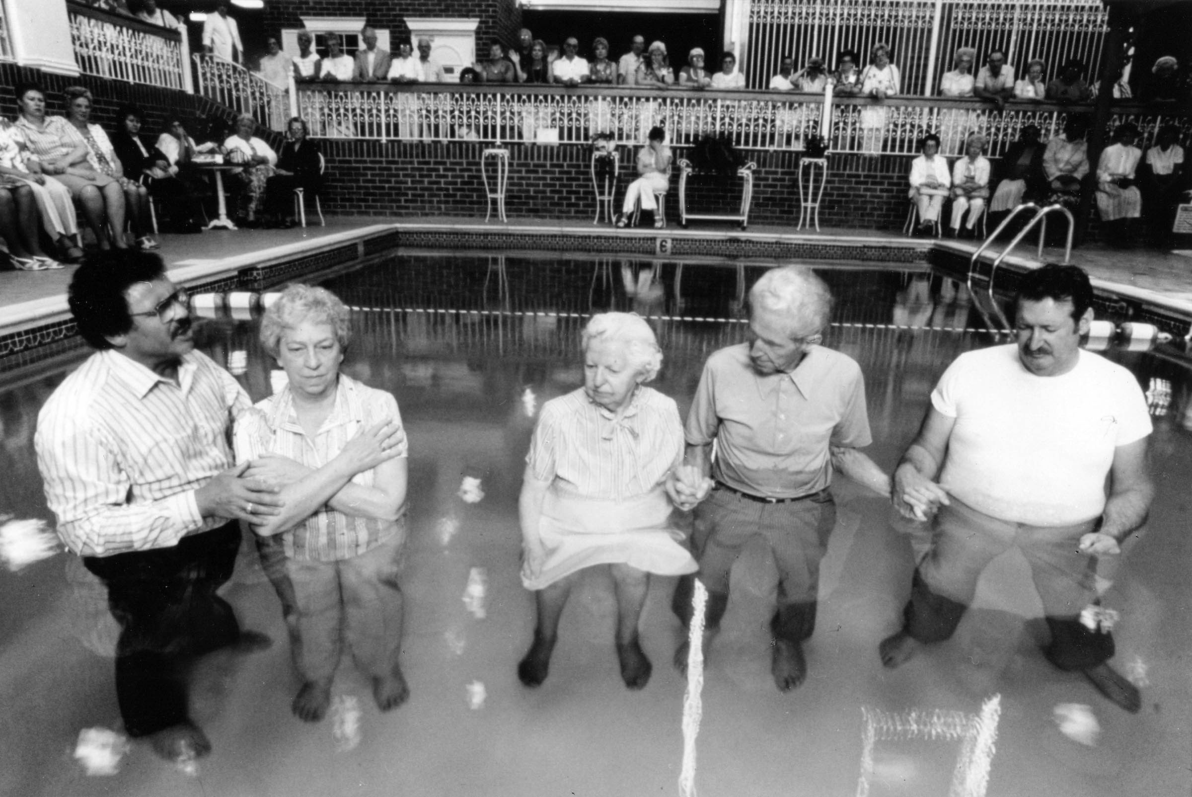 A scene in the Baptism Pool in Jim and Tammy Bakker’s 2,300-acre revivalist theme park and campground, located on the border between North Carolina and South Carolina. By 1986, Heritage USA was one of the nation’s top tourist attractions, drawing more than six million visitors a year to its rides, water park, petting zoo, hotel, and shopping mall. But in 1989, Jim Bakker was convicted of defrauding investors of hundreds of millions of dollars, and Heritage USA folded. He subsequently served five years in federal prison.