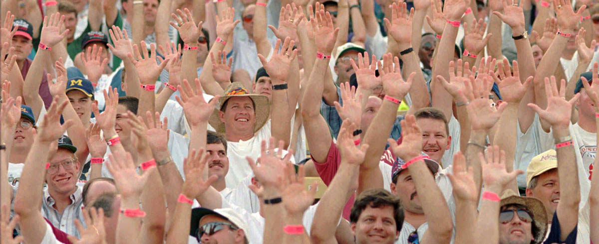 A Promise Keepers gathering in June 1996 attracted 60,000 men to the Charlotte Motor Speedway in Concord, North Carolina. During the 1990s, the predominantly white male evangelical Protestant organization filled scores of raceways and stadiums to preach the return of male authority and responsibility within the Christian family.