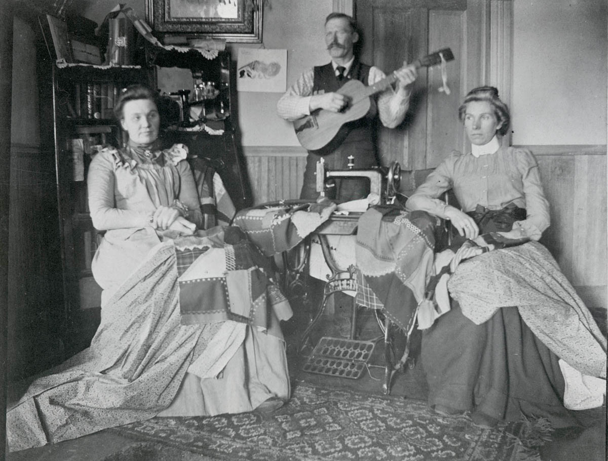 Women bought sewing machines to make clothes for their families but also to provide themselves with incomes. In families such as the Norwegian American Gjevre household in Fairdale, North Dakota, sewing also was a social activity. Companionship could be found at gatherings such as quilting bees or even in the more intimate space of a small parlor.