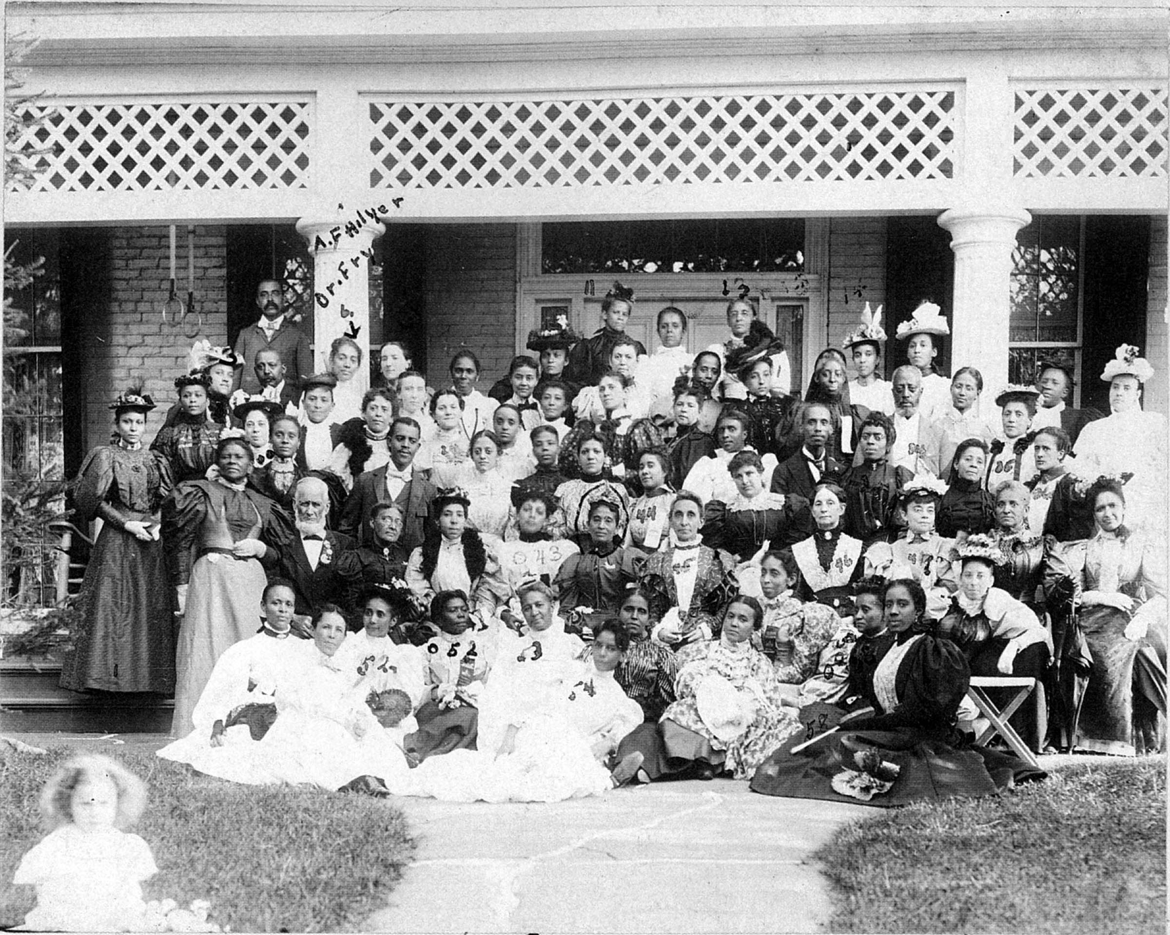 Founded in 1892 by registered nurse Sara Iredell, the League is pictured here gathered with husbands and supporters on the steps of Cedar Hill, Frederick Douglass’s home in Anacostia, Washington, D.C. The League’s members, who were dedicated to “racial uplift,” established day nurseries and adult evening schools and worked to improve social conditions in Washington. In 1896, various women’s clubs, including the D.C. League, merged into the National Association of Colored Women’s Clubs.