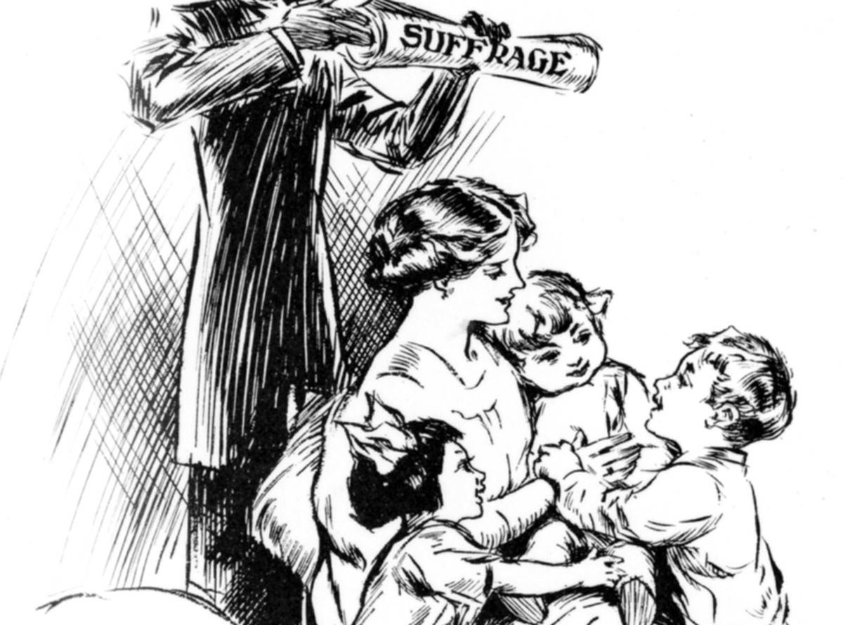 A 1911 antisuffrage cartoon published in a satirical weekly (and, unusually, drawn by a woman) presented woman suffrage—and its female proponents—as a threat to conventional family roles. While this idea was foremost in the minds of many women antisuffragists, historians have also argued that they organized to protect gendered class interests, as many of the most vocal antisuffragists were wealthy, educated women who already exercised political influence.