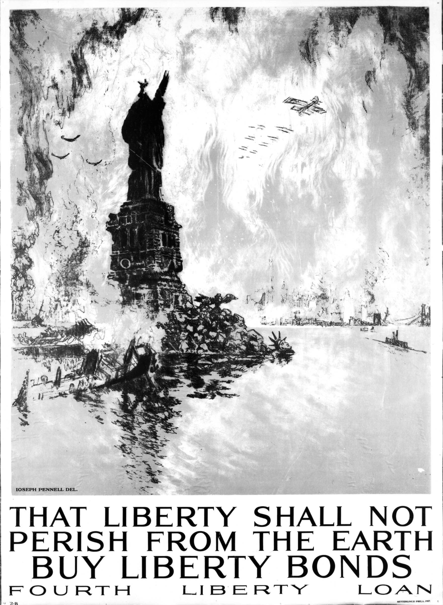 In the mobilization for war, the U.S. government quickly recognized the power of effective, if often fantastic, imagery to shape public opinion. Most illustrators, and especially editorial cartoonists, eagerly produced prowar work. The government even instituted a Bureau of Cartoons, which issued the weekly <em>Bulletin for Cartoonists</em> with suggestions about appropriately patriotic themes and, in some cases, instructions for specific pictures.