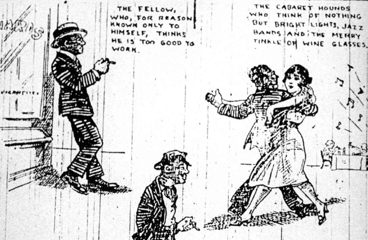 A series of cartoons by Leslie Rogers, published during the 1920s in the African American newspaper <em>The Chicago Defender</em>, conveyed everyday tensions between recently arrived southern migrants and longtime residents in the city’s Black community. Rogers’s <em>Defender</em> comic strip, <em>Bungleton Green</em>, which started in 1920, featured the misadventures of a naïve migrant from the South.