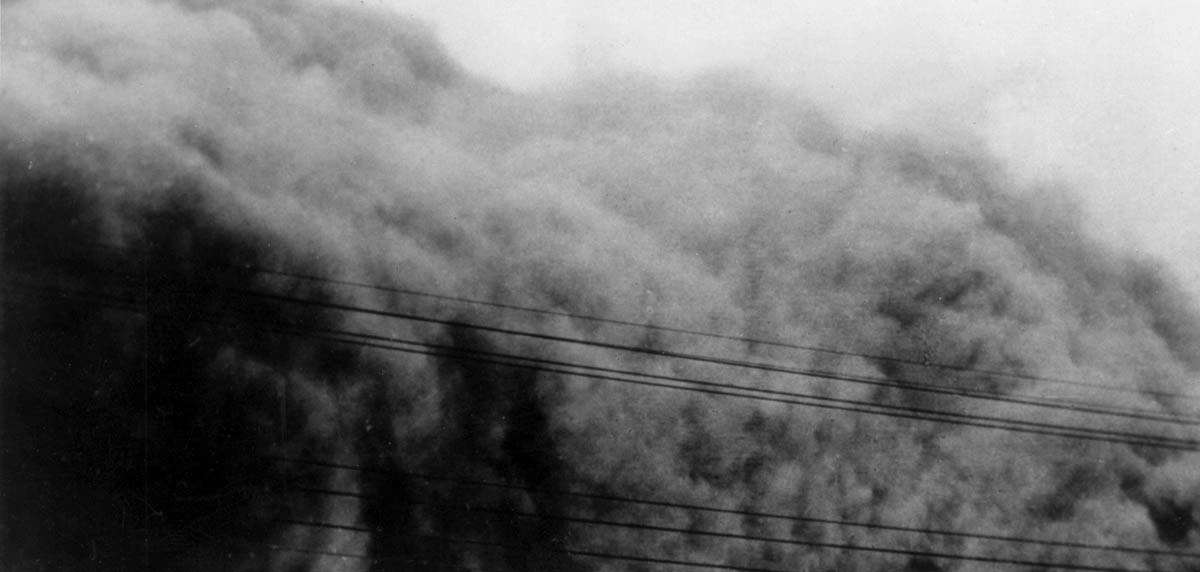 A wall of dirt and sand descended on Spearman, Texas, on April 14, 1935.