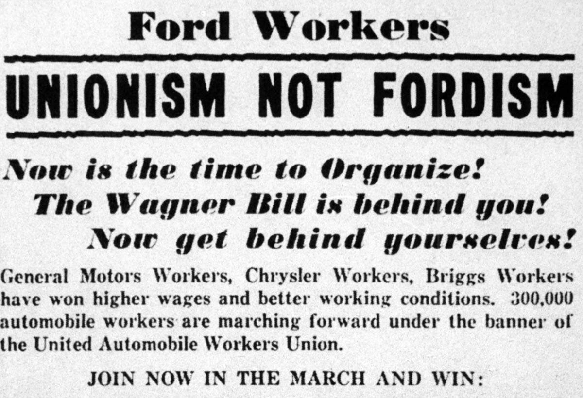 This leaflet distributed by the United Automobile Workers captured the impact of the Wagner Act on union organizing.