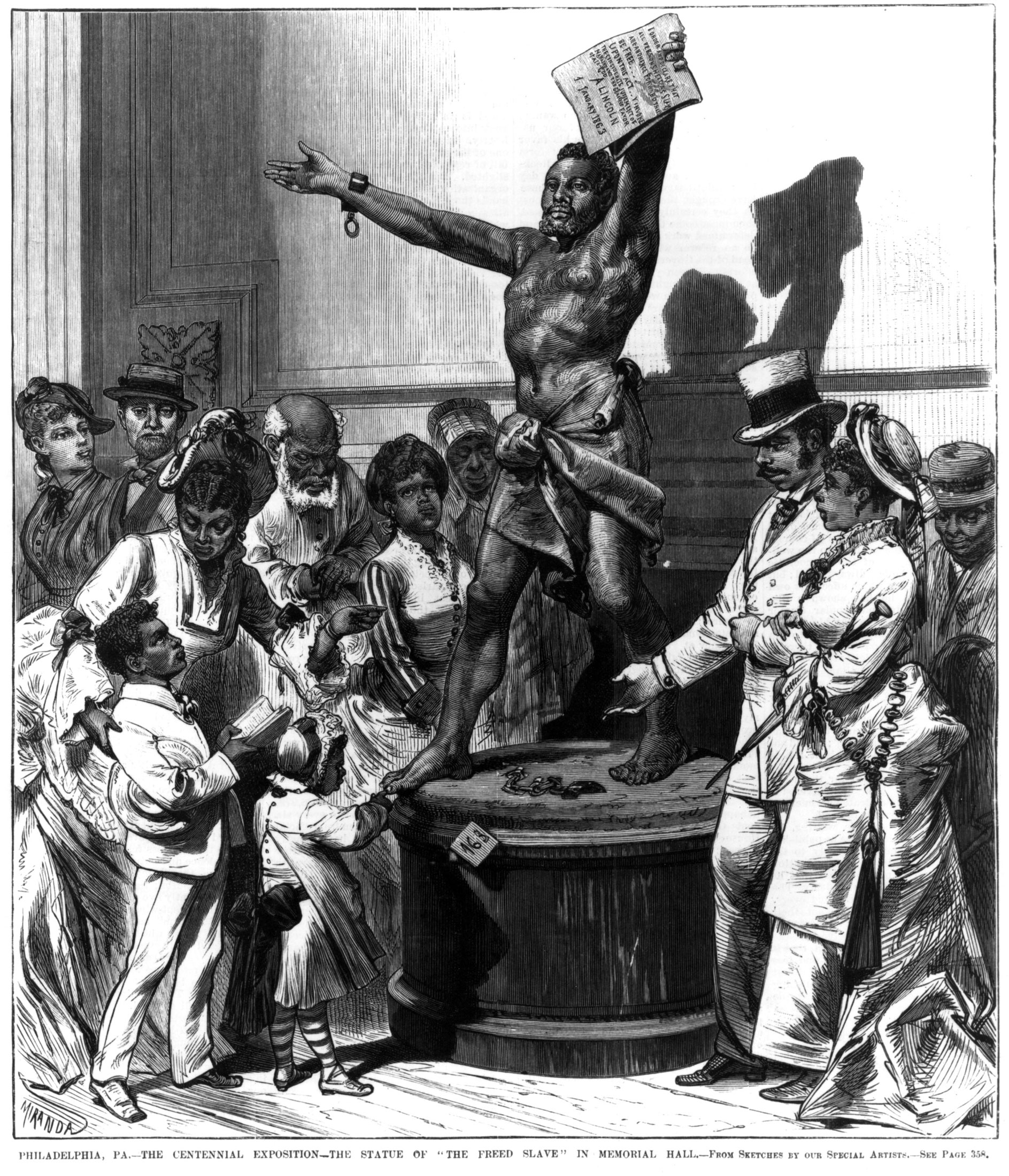 African Americans were generally unwelcome at the 1876 Centennial Exposition. But one exhibit attracted the interest of Black visitors to the Philadelphia fairgrounds: a statue by an Austrian sculptor commemorating emancipation.