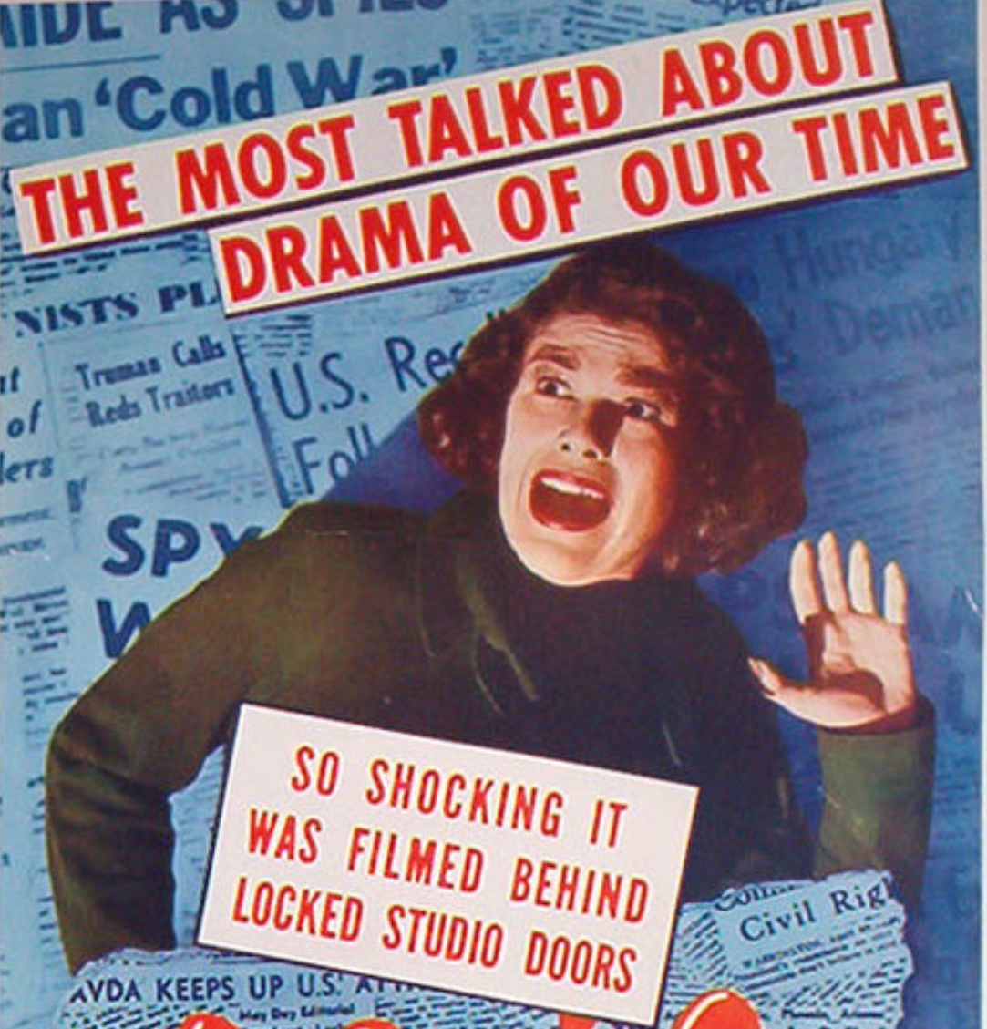 Hollywood producers, cowed by the House Committee on Un-American Activities’ witch-hunts, strove to prove their loyalty. <em>The Red Menace</em> (1949) was but one of a flurry of films that melodramatically “exposed” a gangsterlike network of Communists subverting America. Audiences, however, seemed to prefer science fiction fantasies that portrayed malevolent intergalactic creatures infiltrating American society, such as the 1953 film <em>Invaders from Mars</em>.