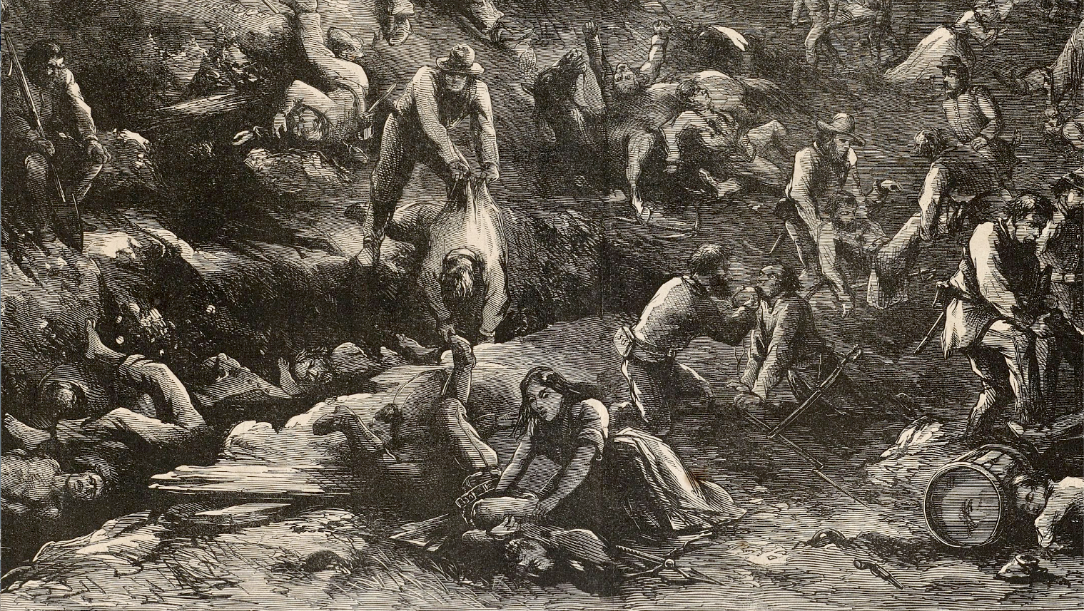 "After the Battle—Rebels in Possession of the Field" (detail).
