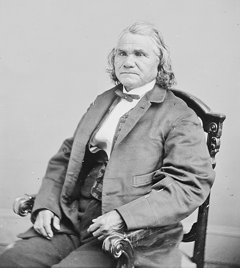 Leader of the Southern Cherokee Nation, a splinter group of Cherokees, Degataga (“He Stands Firm”) gained fame as one of the most daring and successful Confederate commanders in the western theater of the war.